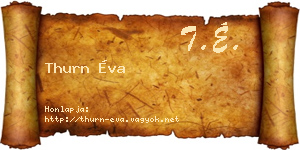 Thurn Éva névjegykártya
